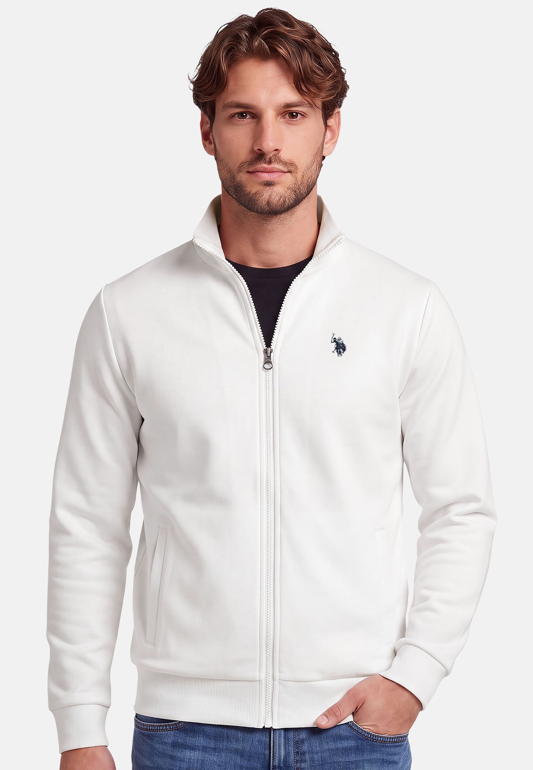 U.S. Polo Assn. Sweatjacke USTheoo – Herren Zip-Jacke mit Stehkragen und Logo-Stickerei Baumwoll-Polyester-Mix, weich, formstabil und mit …