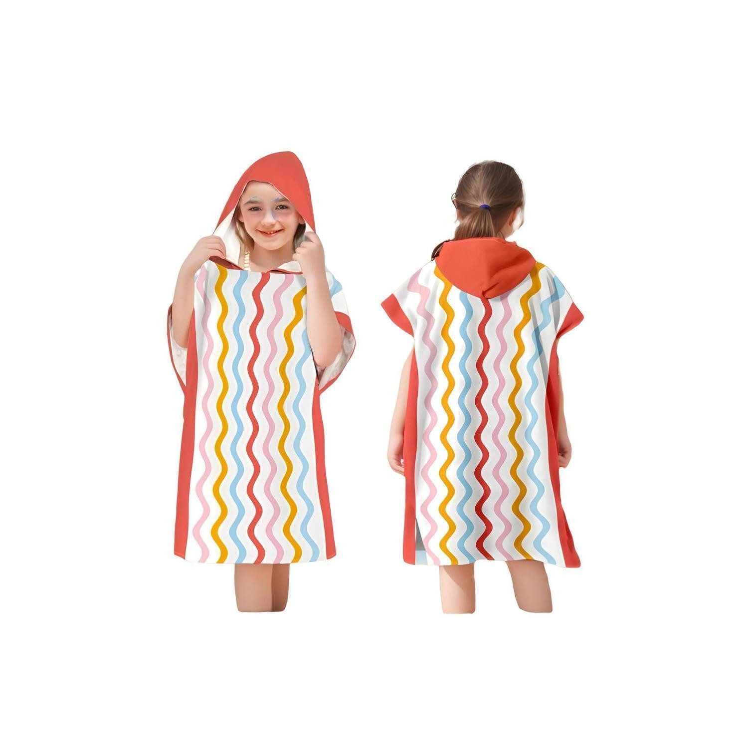 LuxusKollektion Poncho Kinder Surf Poncho Mikrofaser 60x70cm Stil 1 (1-St)