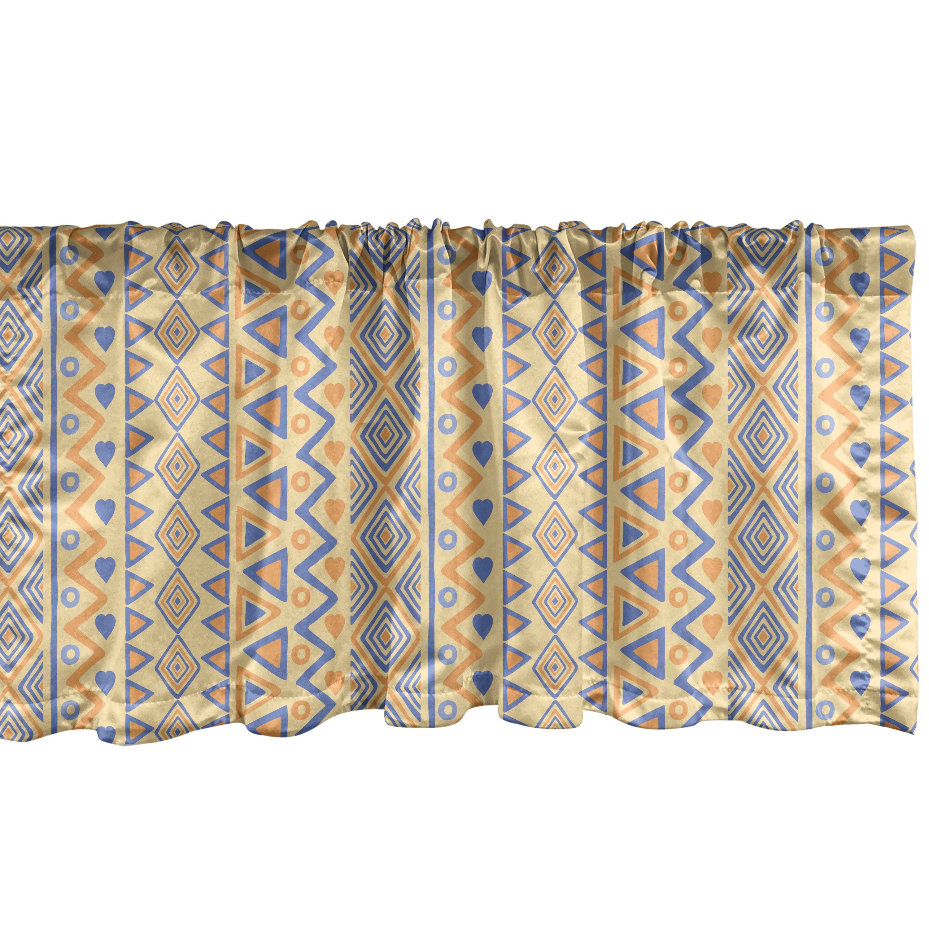 Scheibengardine Vorhang Volant für Küche Schlafzimmer Dekor mit Stangentasche, Abakuhaus, Microfaser, Indie Streifen