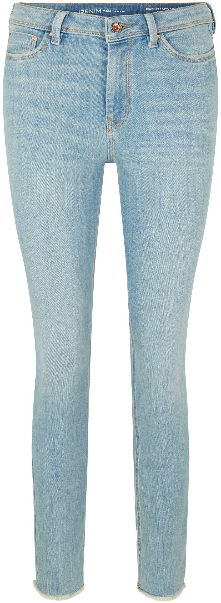 Jeans TOM used TAILOR Ankle light Skinny mit Extra Ankle-Jeans Denim ausgefranstem Beinabschluss