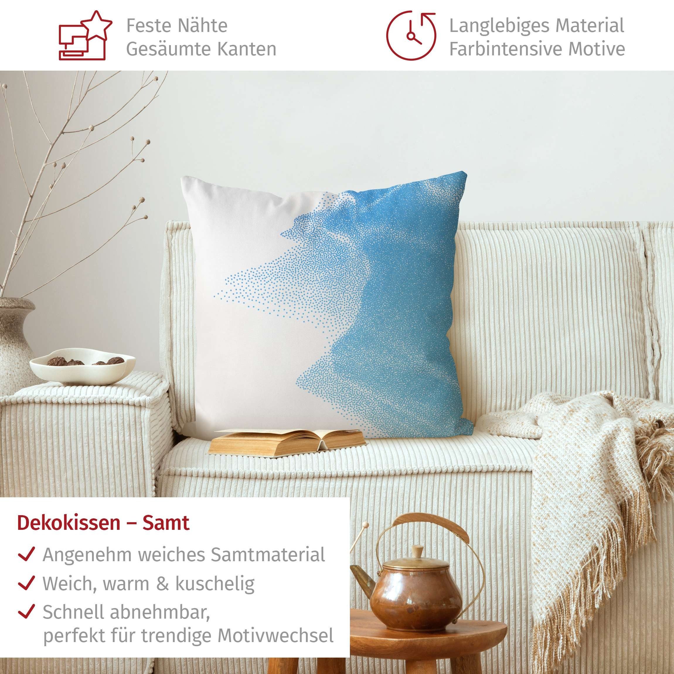 Bilderdepot24 Dekokissen drinnen Kissenhülle/ Sofakissen/ Zierkissen Kissenhülle blau Muster Ab, Bezug mit / ohne Füllung Zierkissen Outdoor Sofa Bett