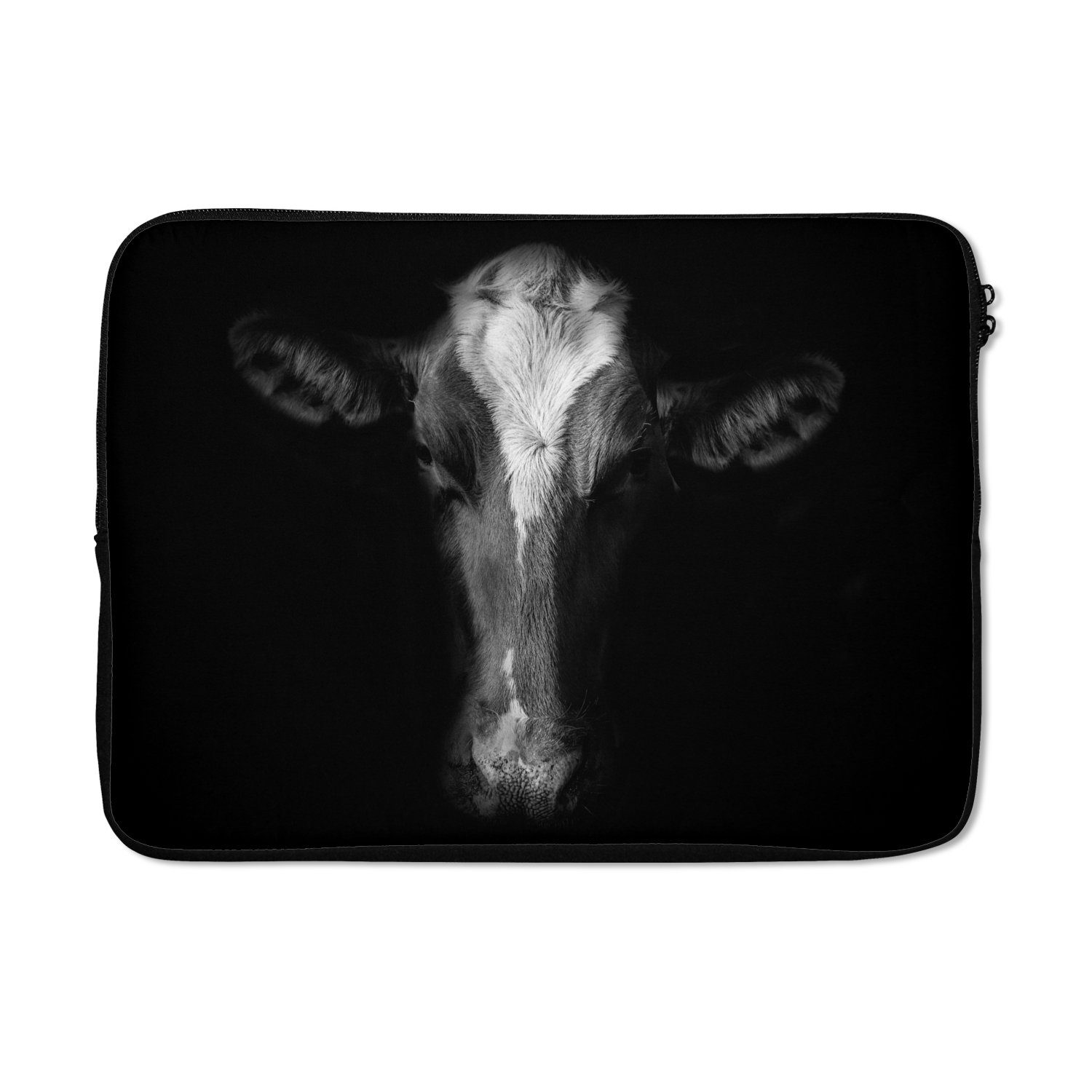 Laptop-Hülle Kuh - Tiere - Schwarz