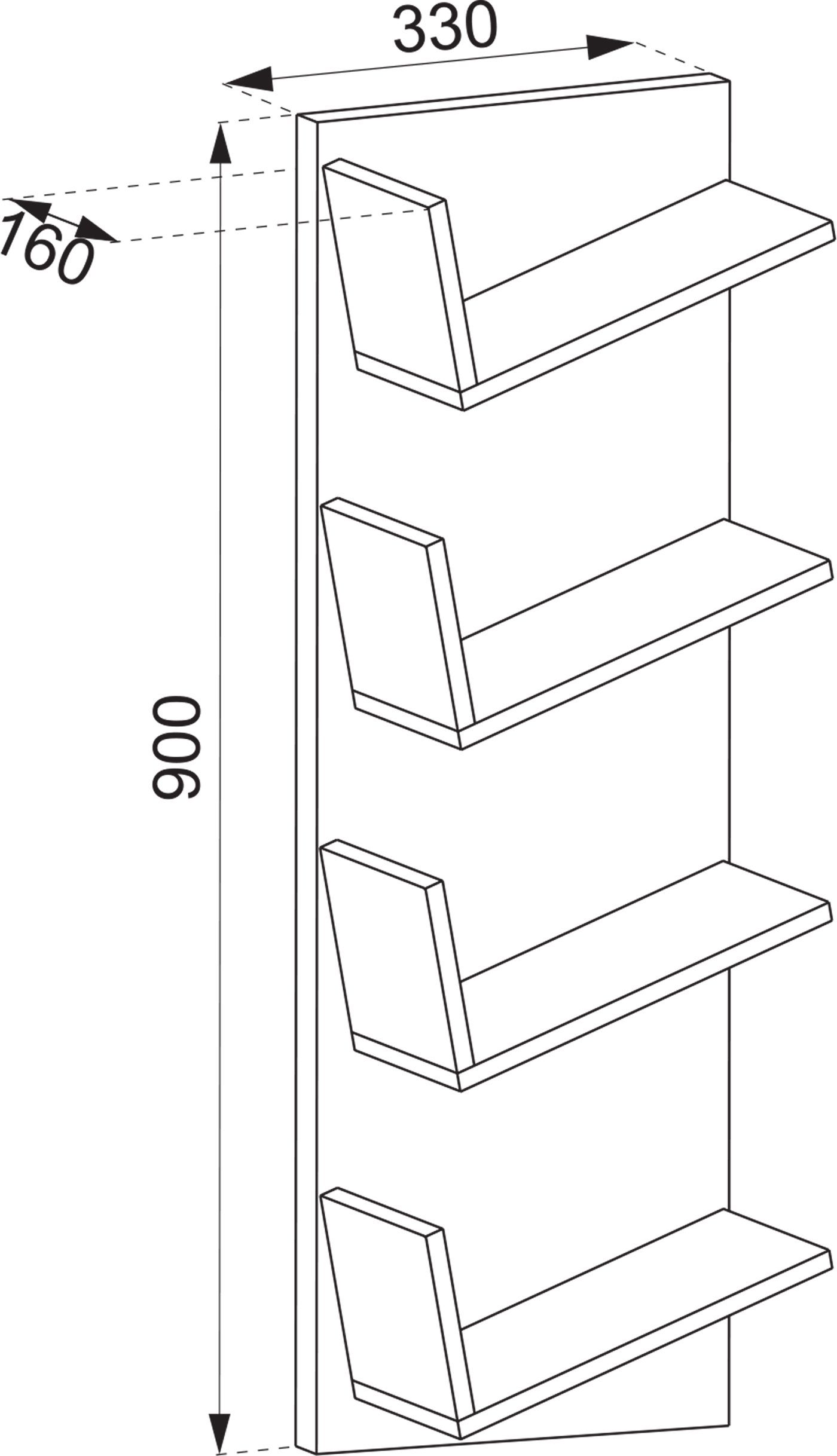 VCM Wandregal Holz Wandregal Hängeregal Regal Deko Board Lansi