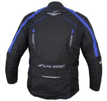 Alpha Speeds Motorradjacke Herren Motorrad Textil Jacke Biker wasserdicht Jacke mit Protektoren Sport, Innenjacke ist trennbar: All Season, Blau