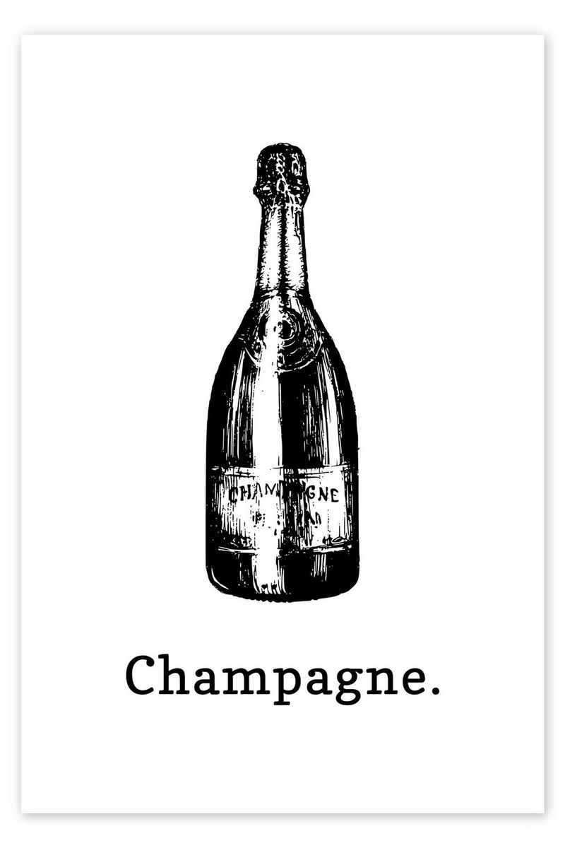 Posterlounge Poster Editors Choice, Champagne., Bar Illustration