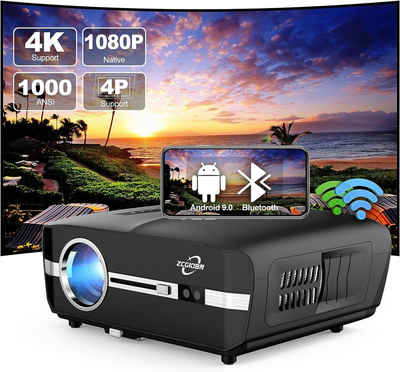 ZCGIOBN Portabler Projektor (3840 x 2160 px, Helles LED Beamer 1000 ANSI 4K Heimkino, WLAN 5G WiFi HDMI USB RJ45)