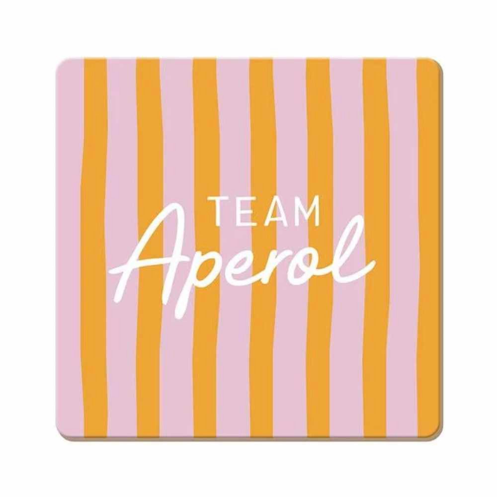 Grafik Werkstatt Getränkeuntersetzer Korkuntersetzer, abwischbar, Korkuntersetzer "Team Aperol", 1-tlg.
