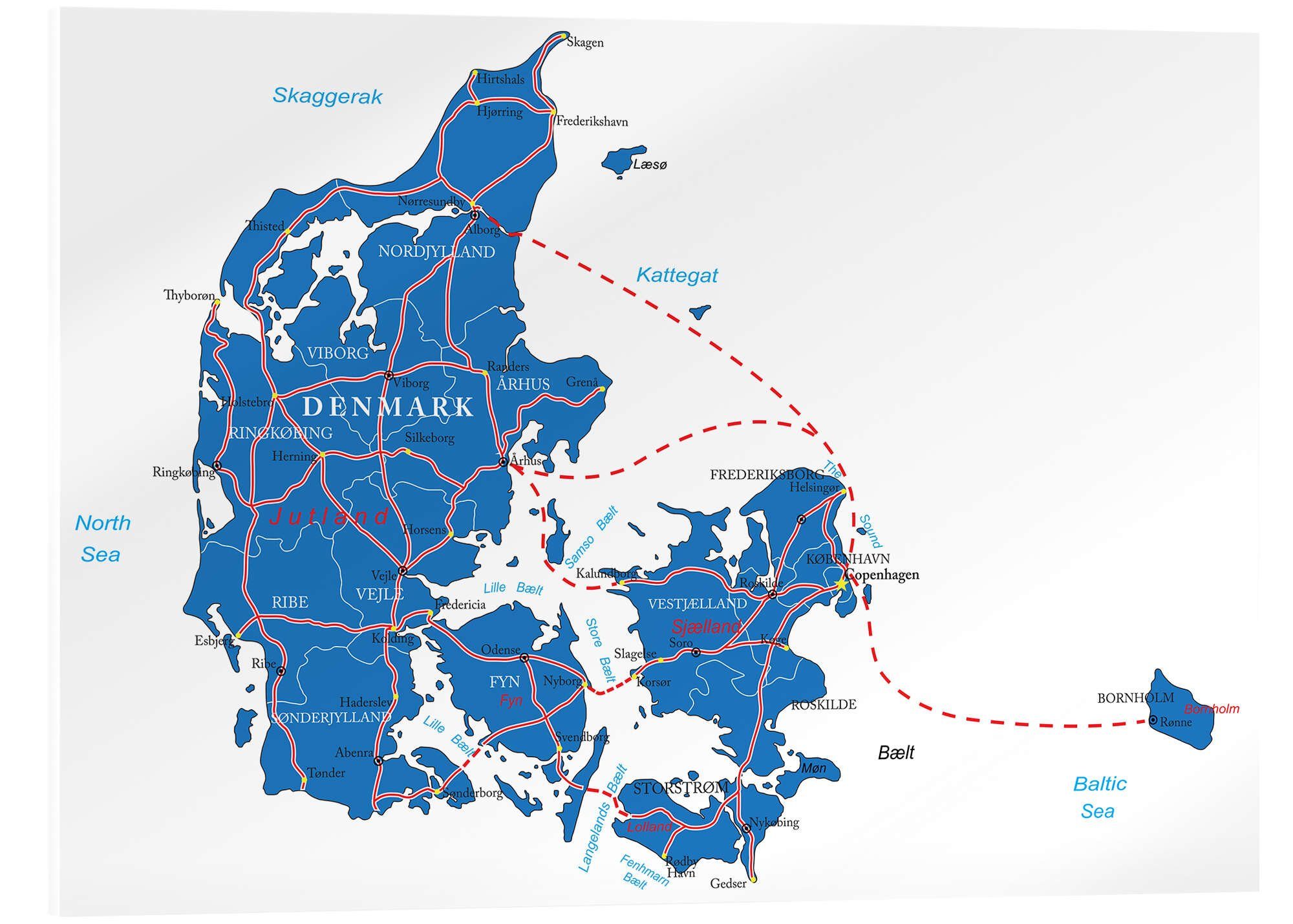 Posterlounge Poster Editors Choice, Dänemark Karte, günstig online kaufen