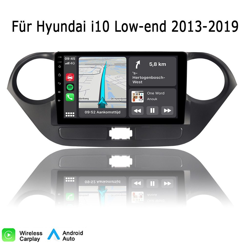 A-Sure 8-Core Für Hyundai i10 Low-end 2013-2019 Android Auto Bluetooth Autoradio (Digitalradio (DAB), FM, DSP, RDS, UI THEME, Mirrolink)