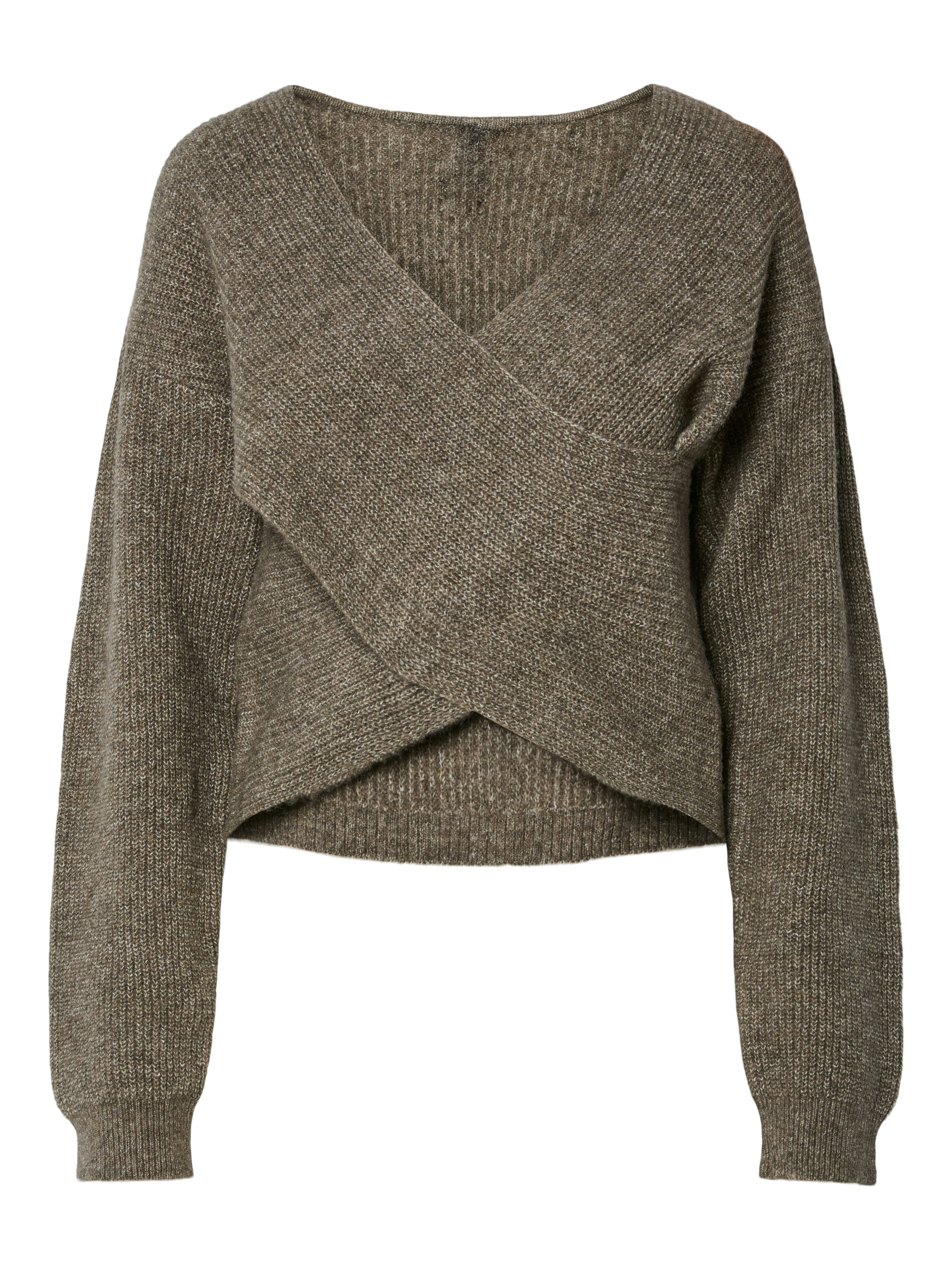 pieces Wickelpullover PCSILLY LS REV WRAP KNIT NOOS BC im Wickeldesign