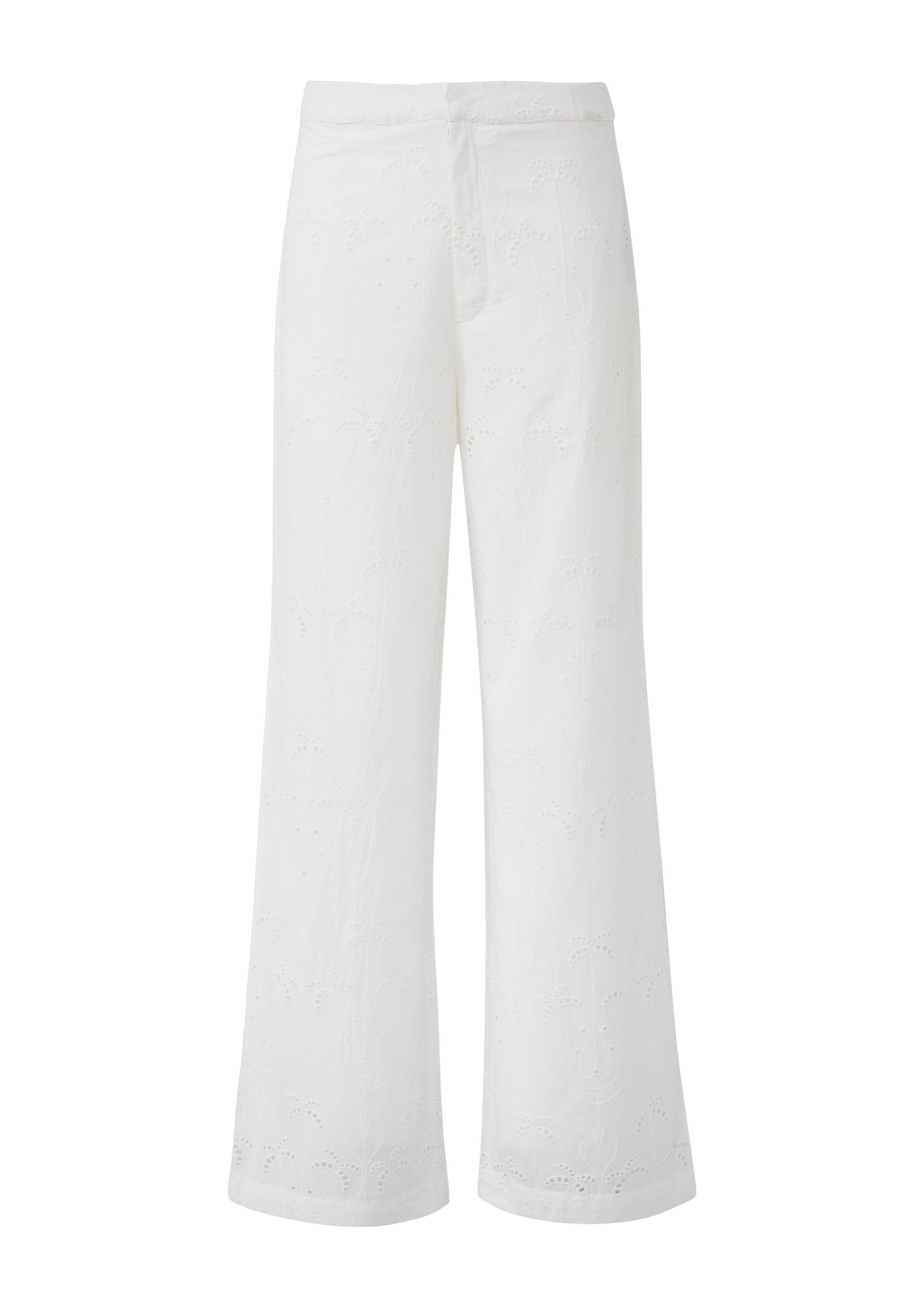 QS Chinos Hose Hose mit Lochstickerei, QS x Sarah & Tini günstig online kaufen