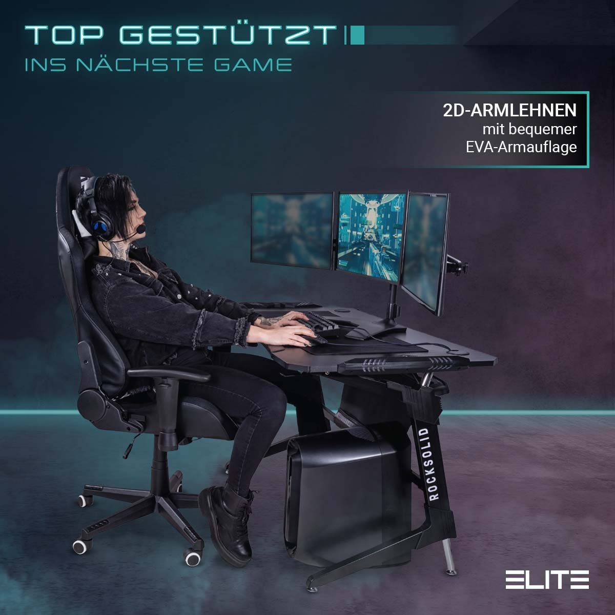 - bis 2D-Armstützen, 90° Chair, Rückenlehne, Sicherheits-Doppelrollen, 5-Stern mit Fußkreuz, Weiß Stuhl hochwertige Racingstuhl, Zockerstuhl Rücken- Chefsessel, Home verriegelbare Gaming-Stuhl Bürostuhl Gaming drehbar, Nackenkissen - Destiny Ergonomischer Hohe & mit Verarbeitung, Pflegeleicht, Memory-Schaum, Gaming bis 360 Computerstuhl, Racing ELITE Office Belastbarkeit Wippmechanik, PVC 170 inkl. Gaming 1 Racing-Design, Computer verstellbare Drehsessel, Sicherheitsgasdruckfeder, Stuhl Pink horizontal 150 klappbare / - Chair, mechanische Grad (Drehstuhl Härtegradeinstellung, kg, Sitzhöhe, St), kg