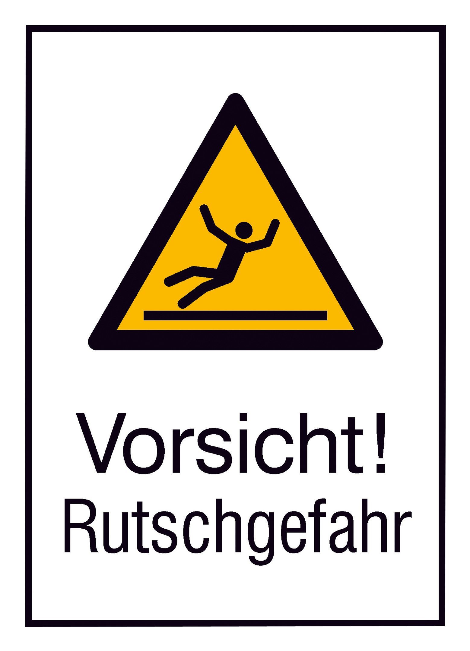 SafetyMarking Warnschild, Alu geprägt Rutschgefahr 262 x 371 mm