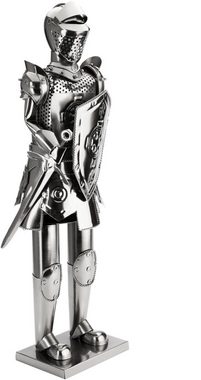 BRUBAKER Weinflaschenhalter XXL Ritter mit Schwert und Schild, (inklusive Grußkarte), Metall Skulptur, Wein Geschenk, Flaschenhalter