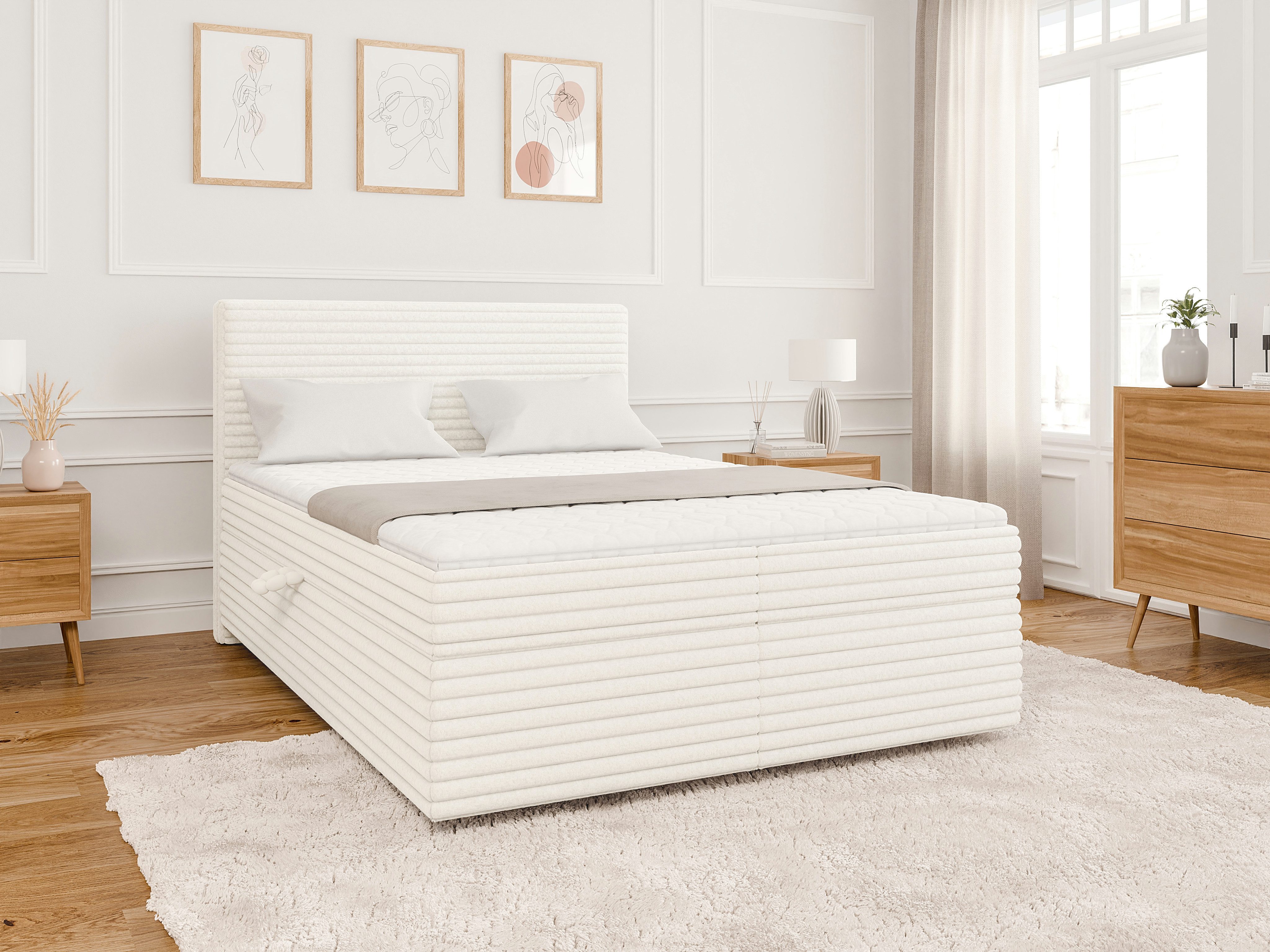 S-Style Möbel Boxspringbett Jasper mit Topper günstig online kaufen
