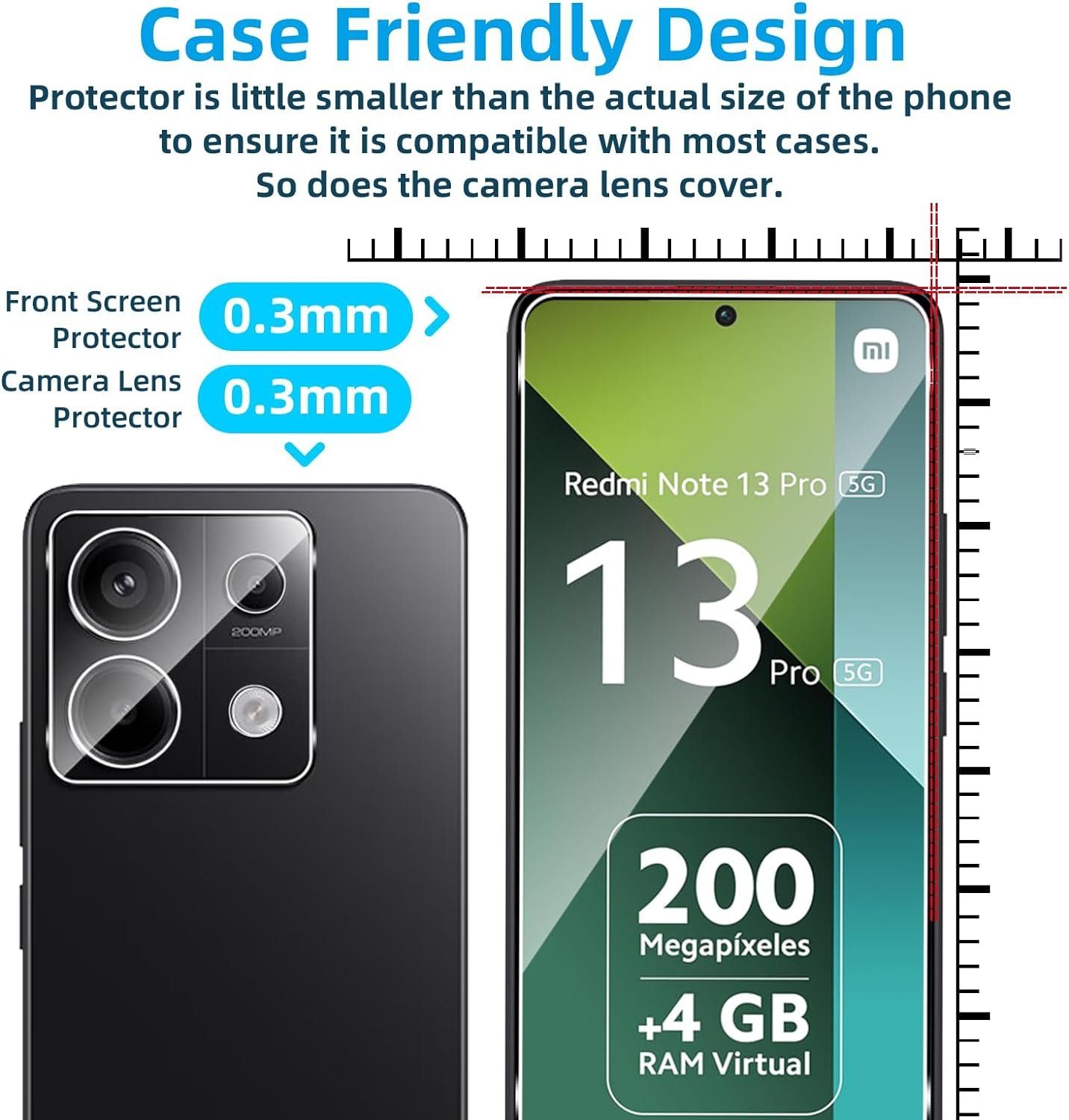 MSM Displayschutzglas 2X Schutzglas (Display + Kamera) für Xiaomi Redmi Note 13 Pro 5G – Bild 3 von 5
