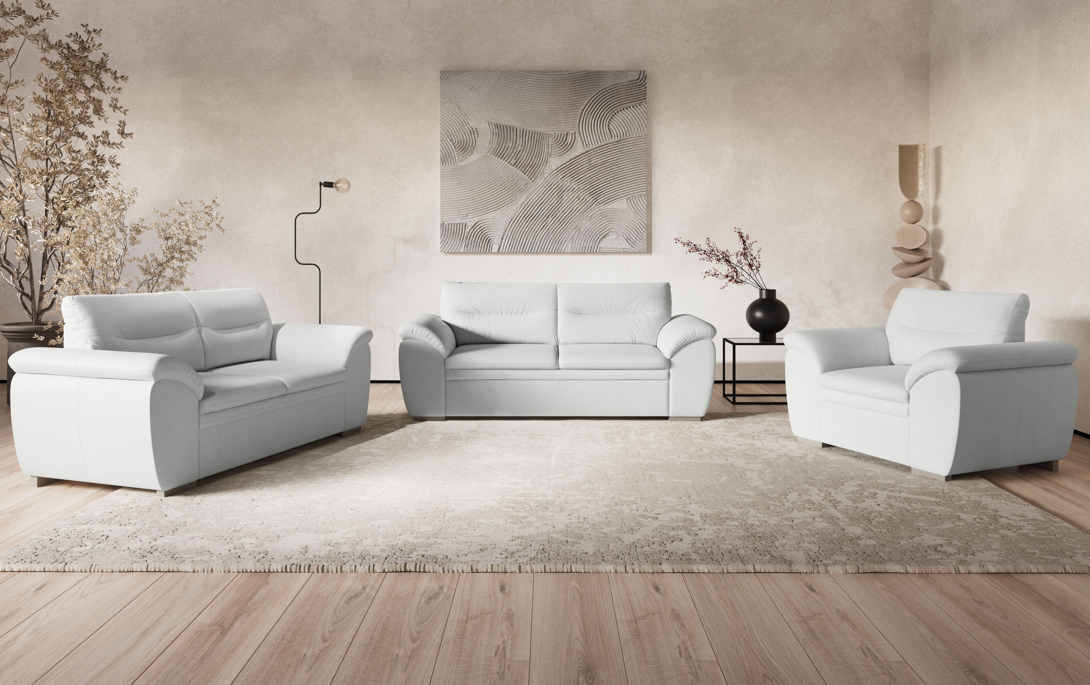 COTTA Polstergarnitur Leandra, Set bestehend aus: 2-Sitzer & 2,5-Sitzer