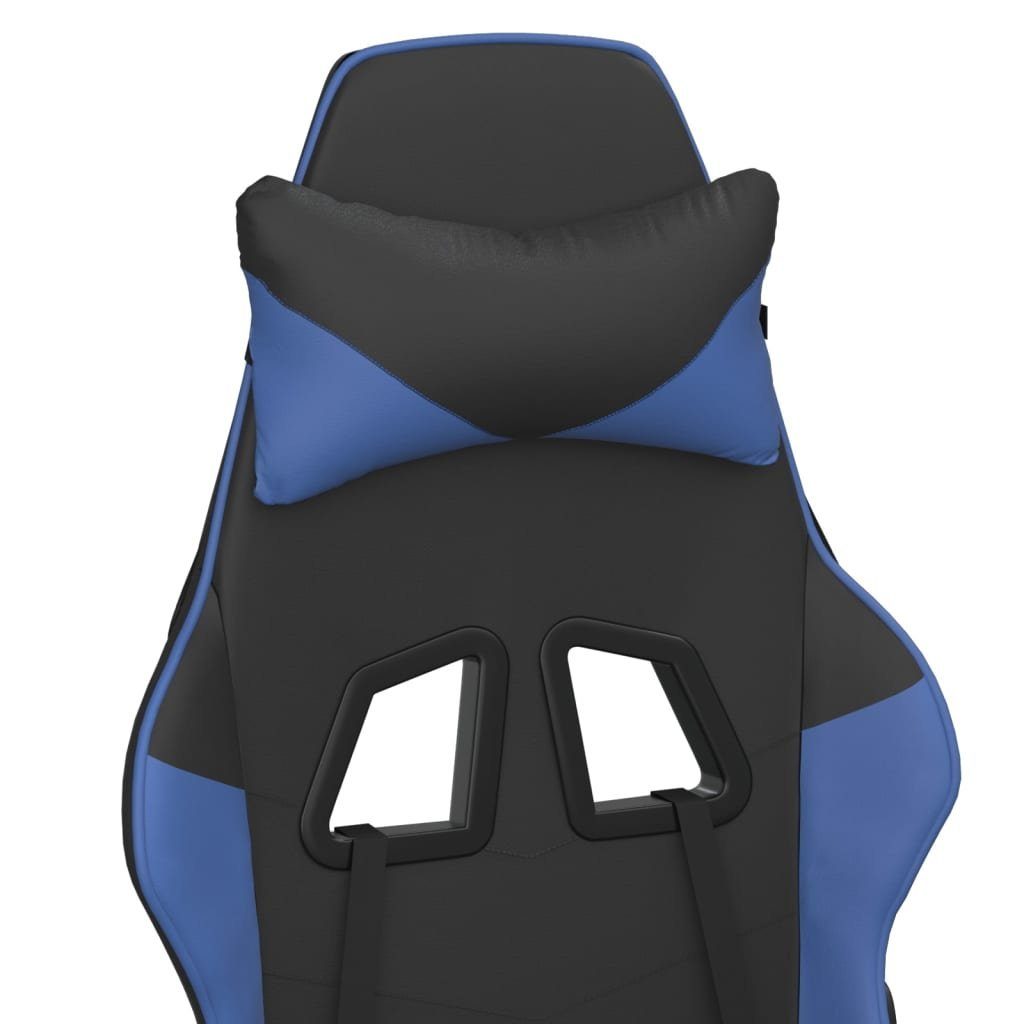 Massage (1 blau Fußstütze Schwarz und St) & vidaXL Schwarz Kunstleder | Gaming-Stuhl Gaming-Stuhl Blau blau Schwarz & und mit