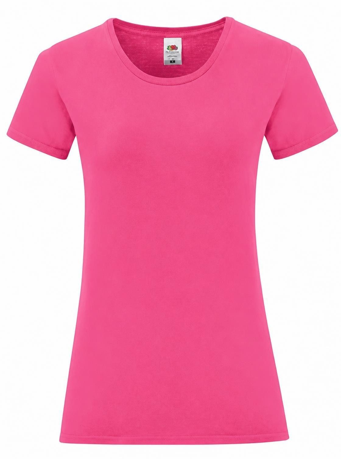 Fruit of the Loom Rundhalsshirt Damen Iconic T, 100% gekämmte, ringgesponnene Baumwolle