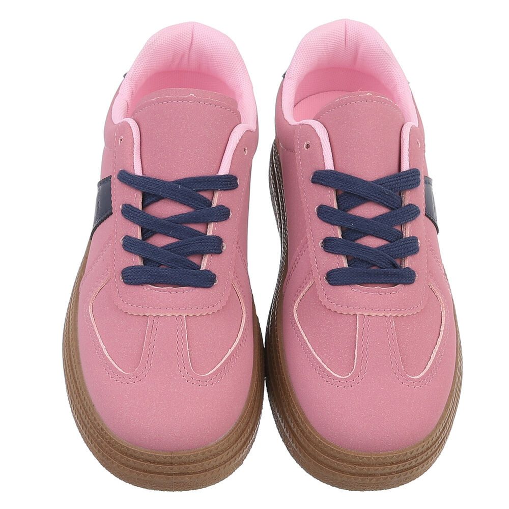 Ital-Design Damen Low-Top Freizeit Sneaker (88577238) Flach Sneakers Low in Pink