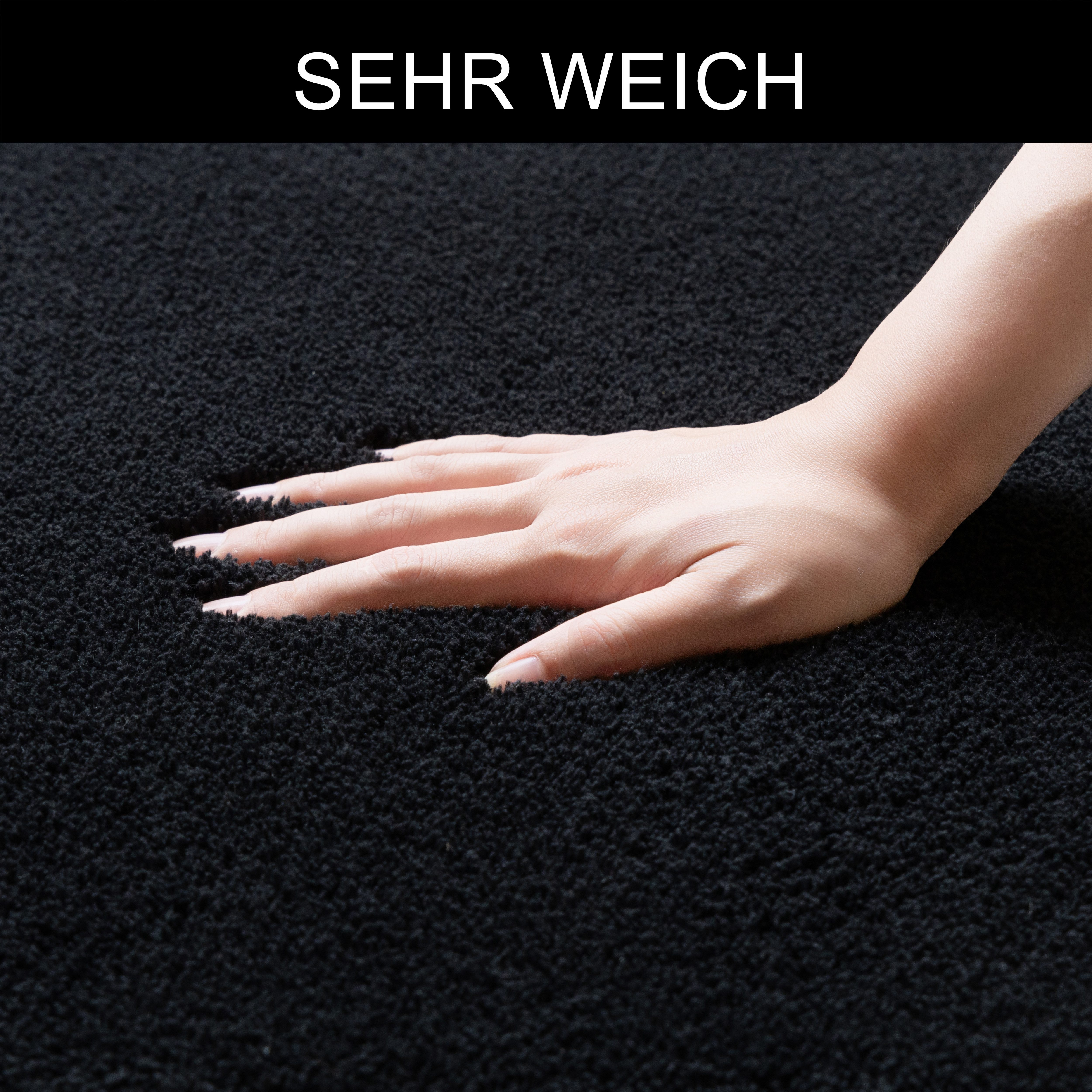 OTTO home Badematte Cali, Badvorleger, Badezimmer Teppich, Duschvorleger, Höhe 10 mm, rutschhemmend beschichtet, schnell trocknend, fußbodenheizungsgeeignet, Polyester, rechteckig, weich, Uni Farben, auch als Teppich erhältlich