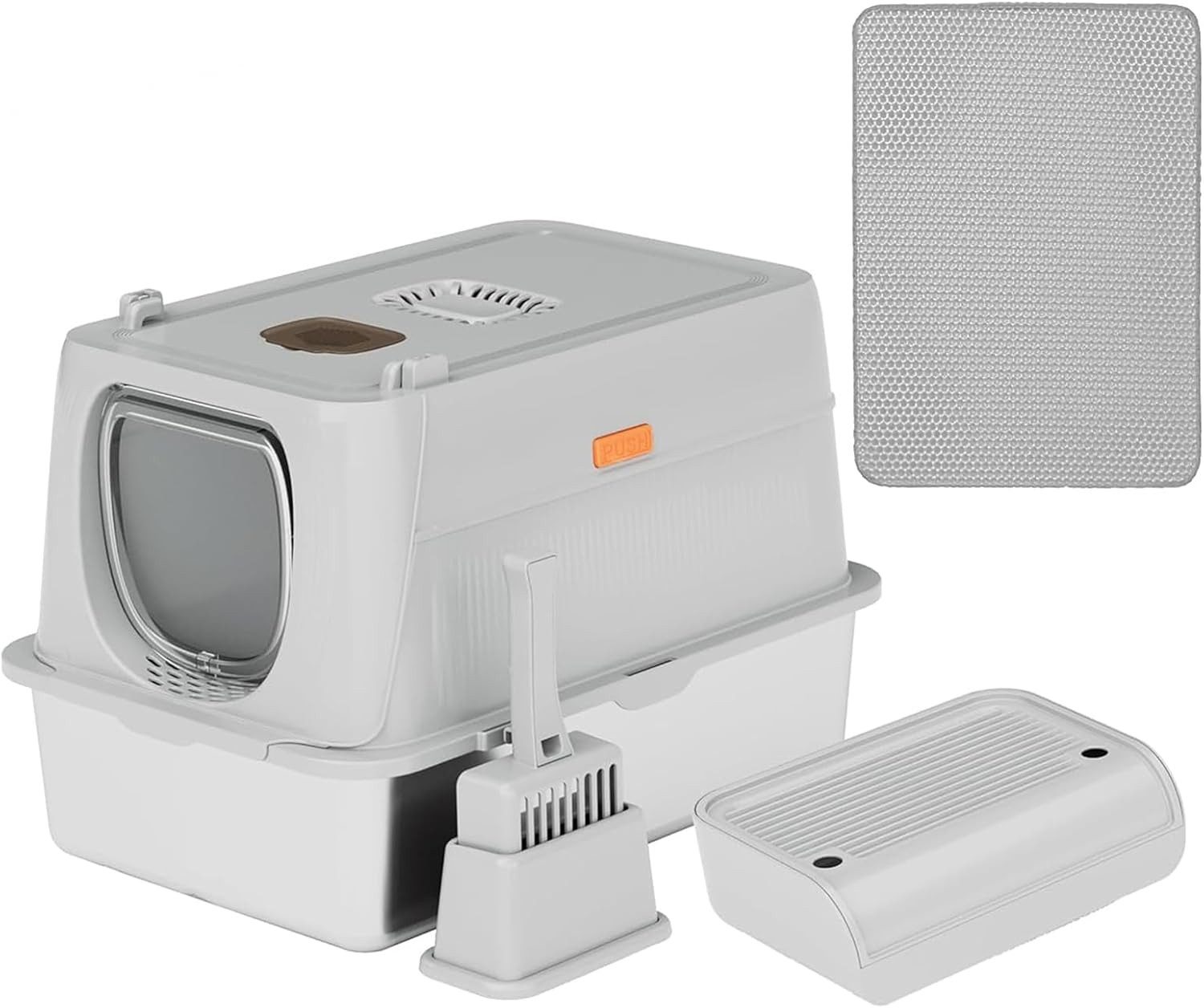 Youyijia Katzenklappe Katzentoilette aus Edelstahl mit Deckel, extra große geschlossene