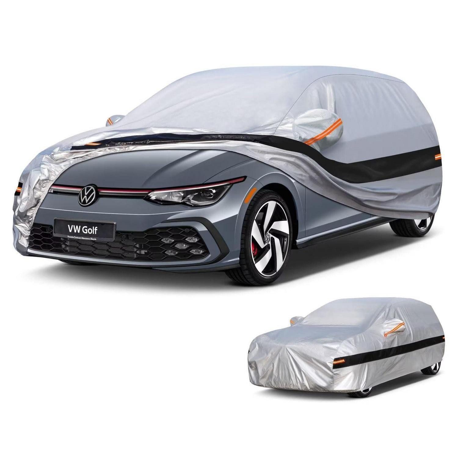 LuxusKollektion Autoplane Autoabdeckung Vollgarage 10 Schichten Silber Passend für VW Golf