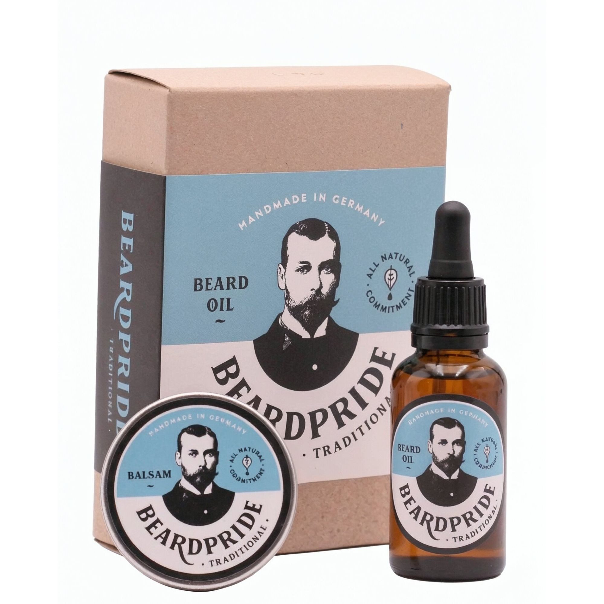 Beardpride Bartöl Set: Bartbalsam + Bartöl Traditional, 2-tlg.