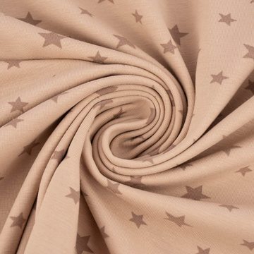SCHÖNER LEBEN. Stoff Baumwolljersey Jerseystoff Sterne Sternchen beige 1,50m Breite, allergikergeeignet