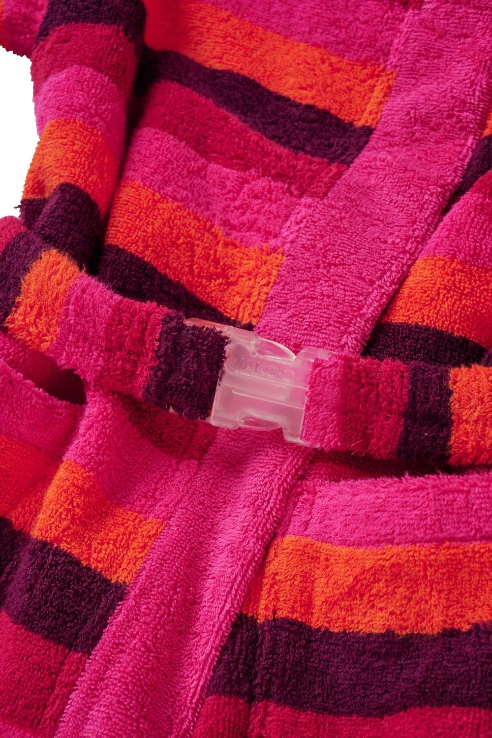 JAKO-O Kinderbademantel JAKO-O Bademantel Kinder mit Kapuze, Mädchen Jungen, fuchsia, Frottier, Mit Kapuze, elastischer Gürtel mit Klickverschluss – Bild 4 von 5