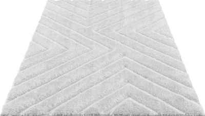 Hochflor-Teppich Fiori, andas, rechteckig, Höhe: 43 mm, Wende-Teppich Pastellfarben, mit handgearbeitetem Konturenschnitt