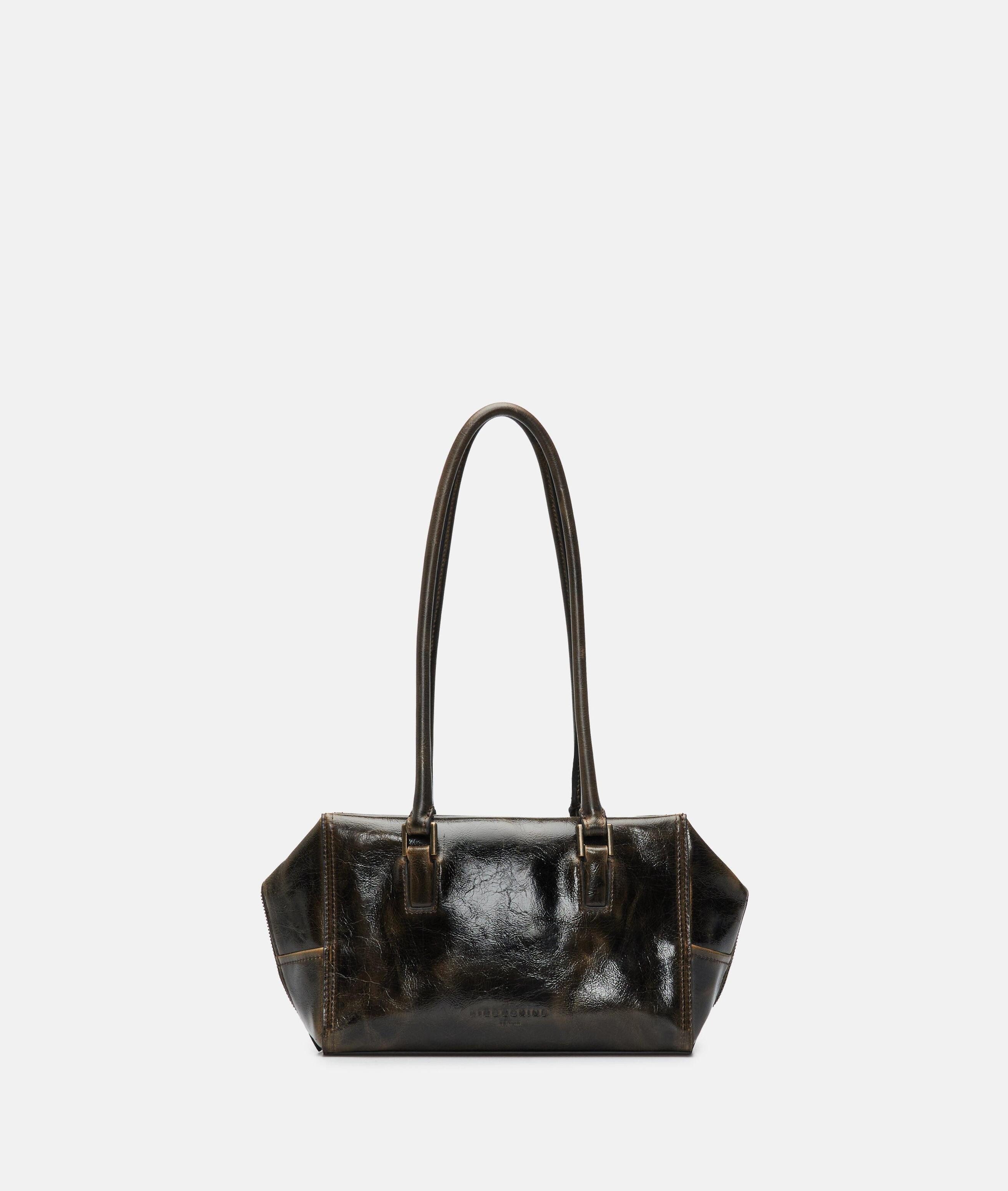 Liebeskind Berlin Schultertasche Archive Kayla Satchel S, Handliche Tasche in Lacklederoptik mit glossy Finish