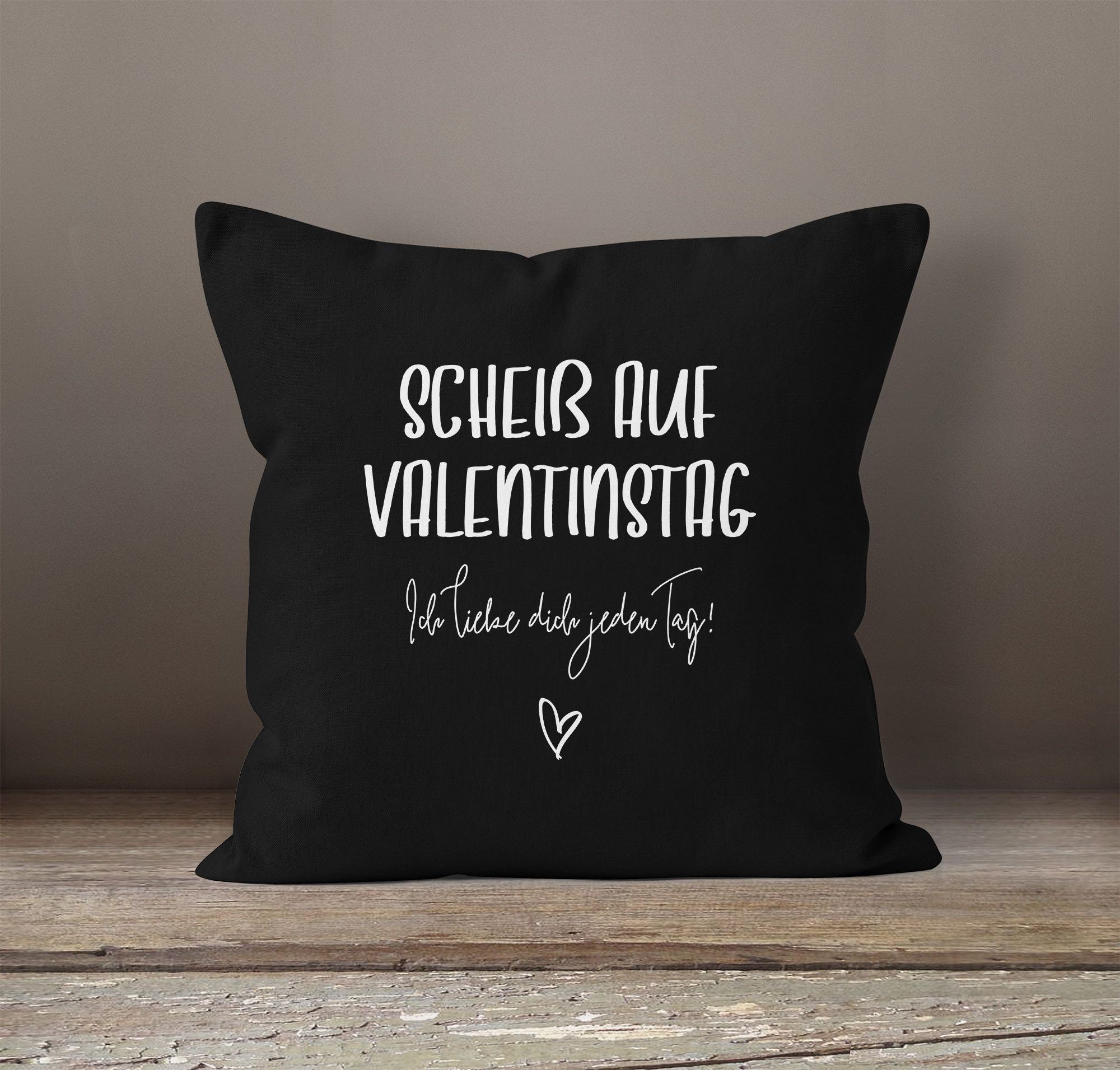 MoonWorks Dekokissen Kissen-Bezug Geschenk Valentinstag Scheiß auf Valentin günstig online kaufen