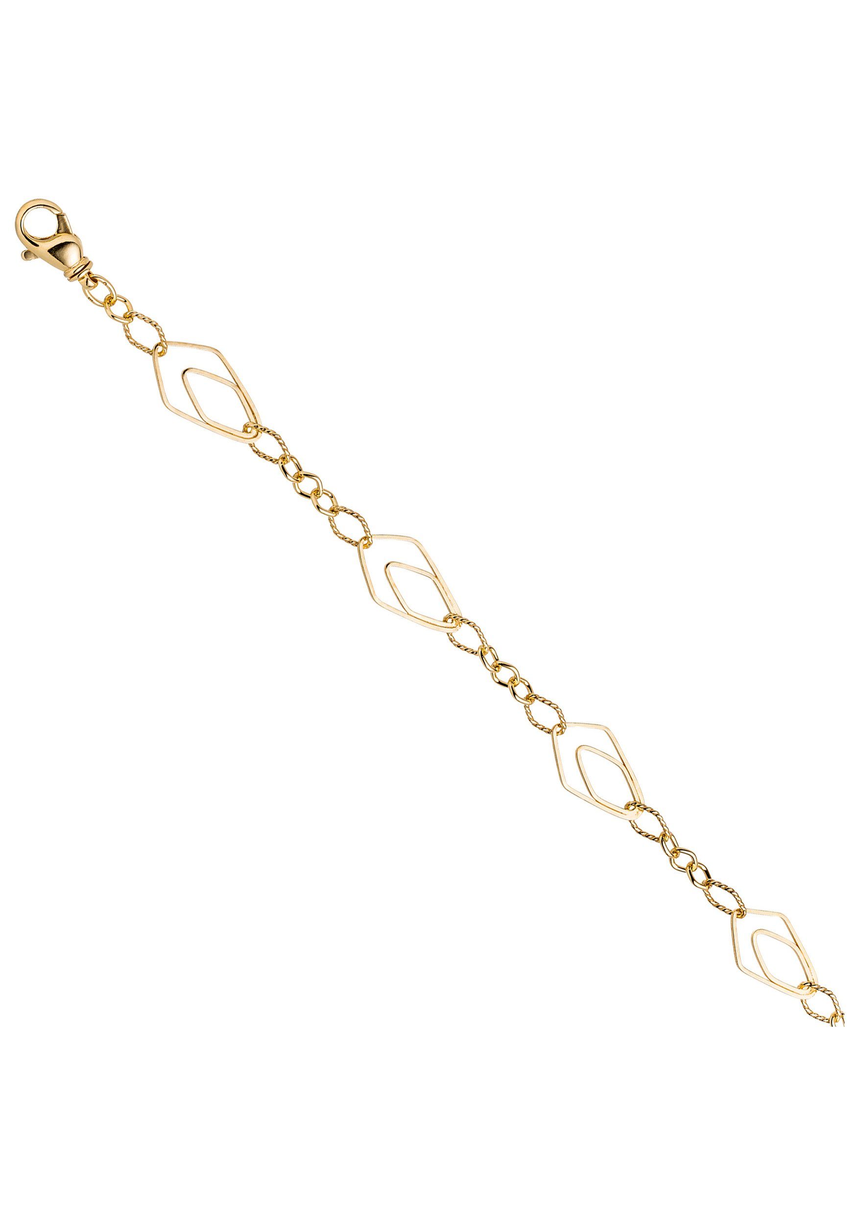 JOBO Statementkette Lange Kette Statement, 925 Silber vergoldet 80 cm