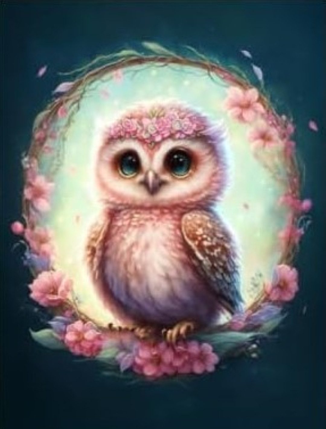 LA CUTE Раскрась по номерам Eule Babyeule - 5D Diamond Painting Set 30x40cm (5d Diamond Painting Kreatives Hobby Enstpannung, 5d Diamond Set DIY Eule Babyeule), Entspannendes Hobby, kreative Stunden, schimmerndes Endergebnis.