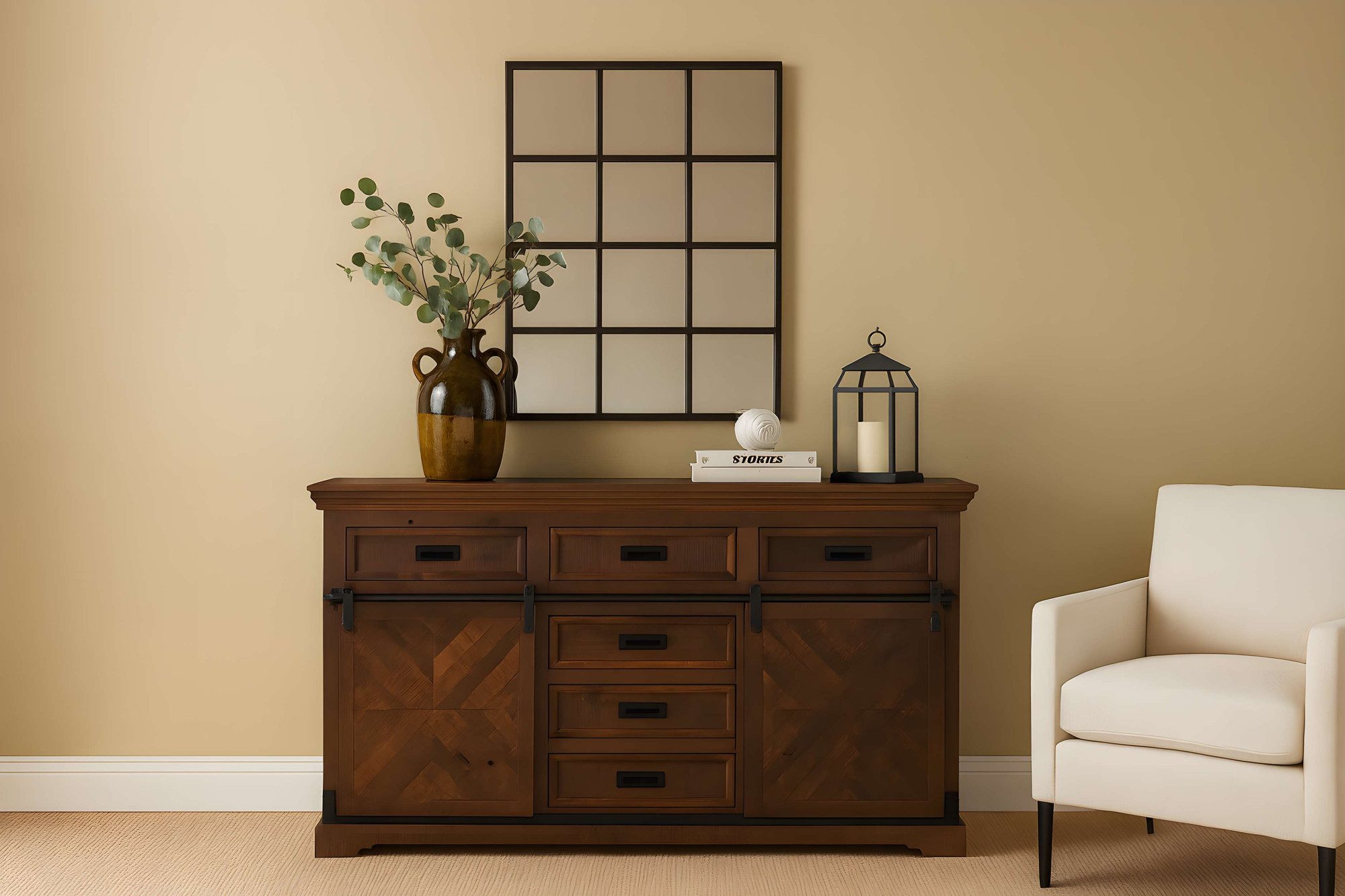 OTTO home Sideboard Don Barn, mit 2 Schiebetüren, handgefertigt, Unika-Möbel, Breite 160 cm