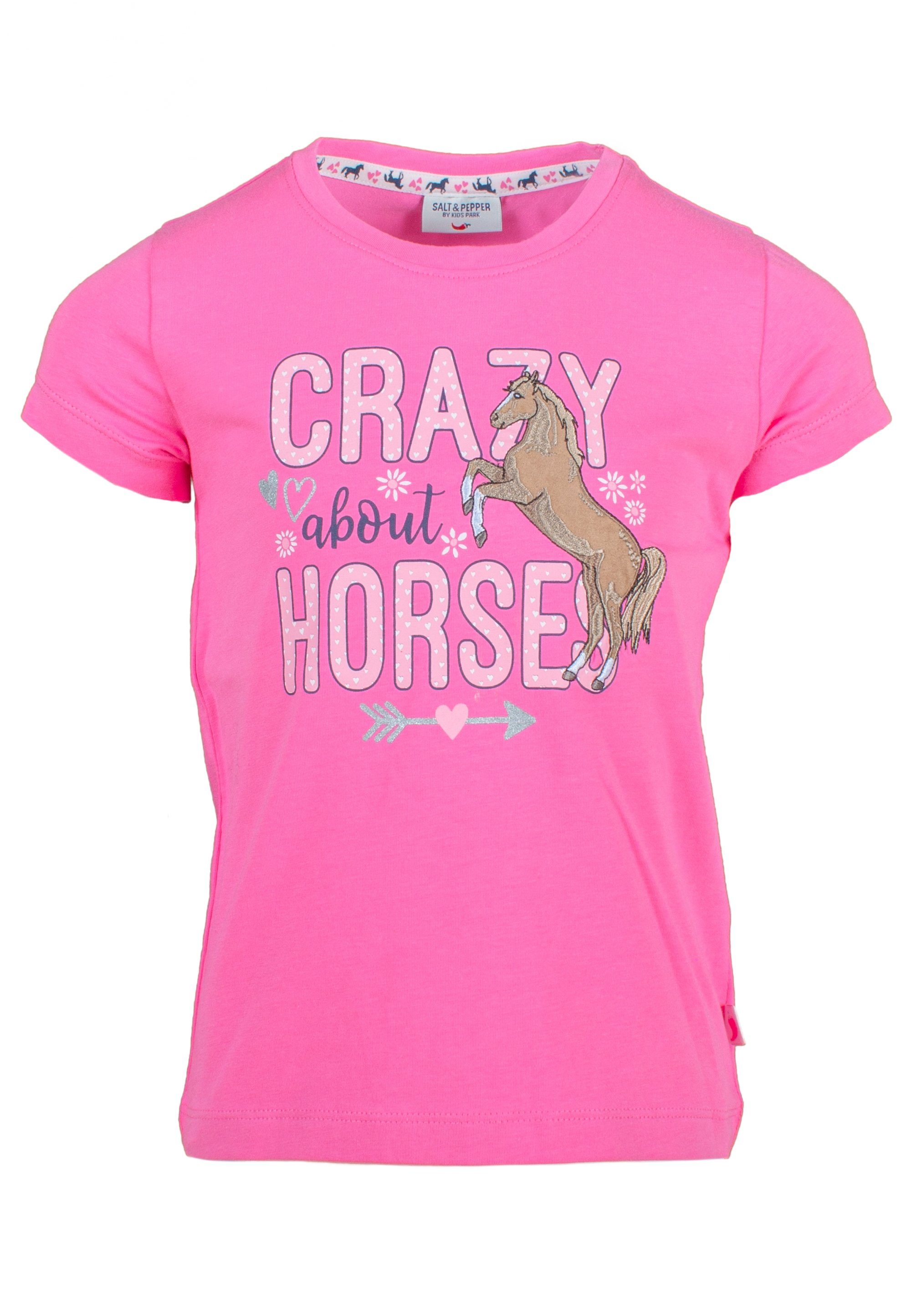 pink, (2-tlg) AND PEPPER Horses schönen Crazy T-Shirt mit SALT rosa Pferde-Motiven