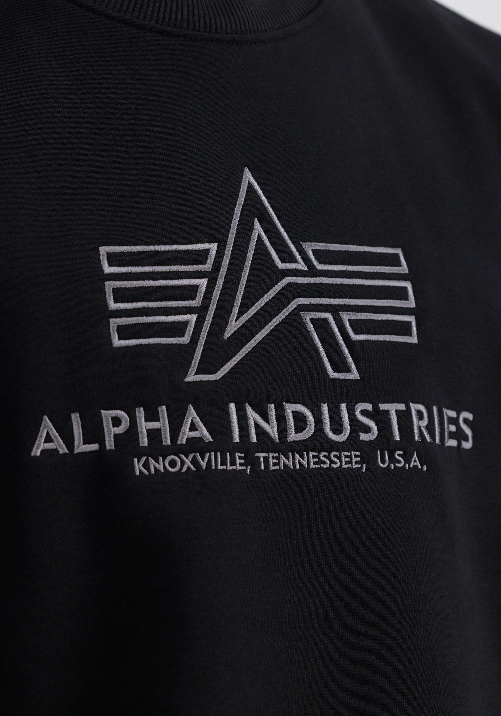 Alpha Industries Sweater gun Sweater metal / Sweatshirts Basic black - Industries Embroidery Men Alpha