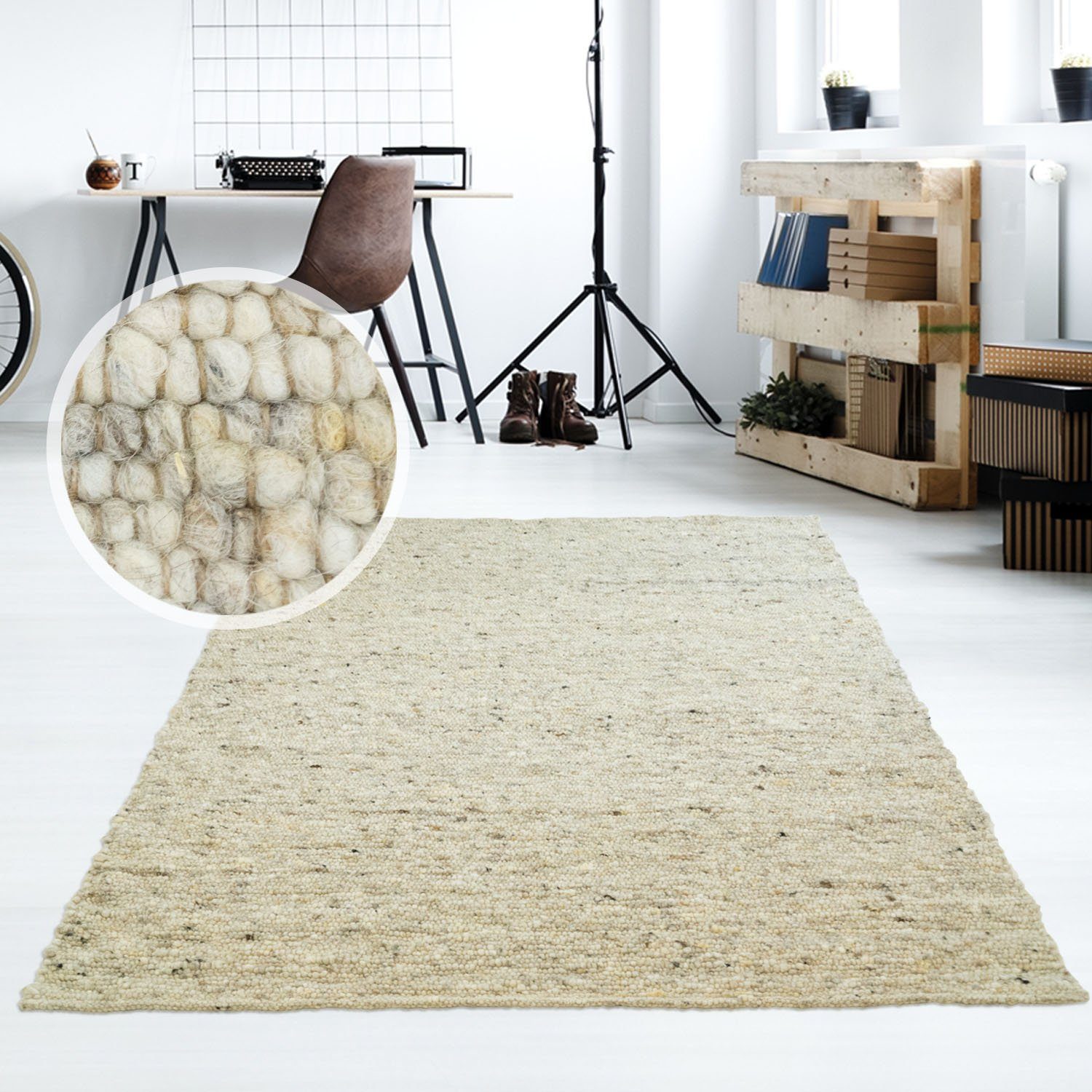 TaraCarpet Wollteppich TaraCarpet Alpen, rechteckig, Höhe: günstig online kaufen