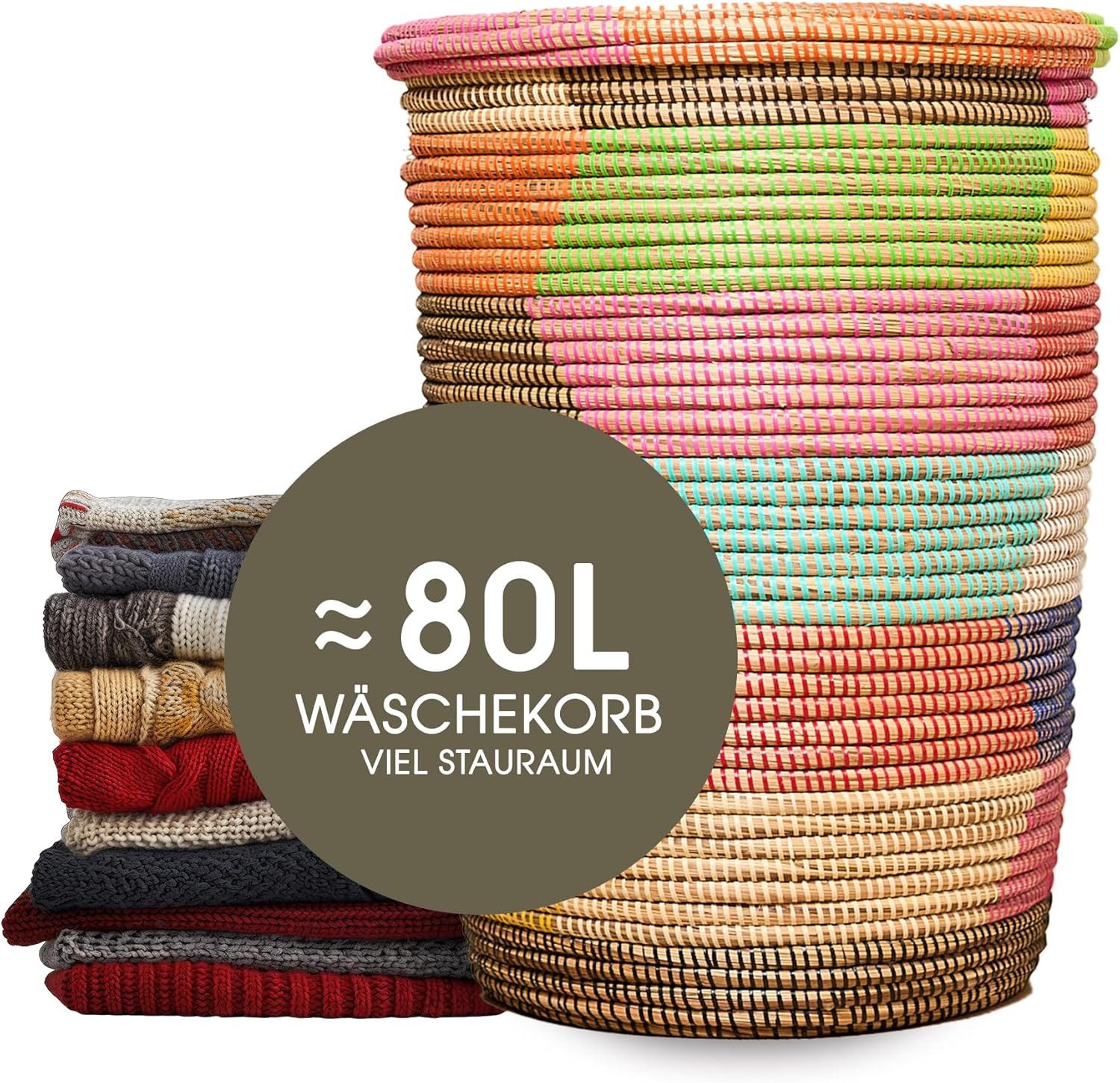 YAADU Wäschekorb mit flachem Deckel 80L günstig online kaufen
