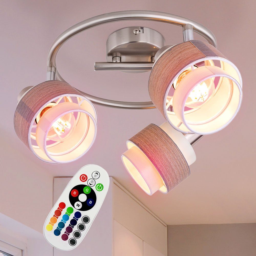 etc-shop LED Deckenleuchte, Leuchtmittel DIMMBAR schwenkbar Lampe Spot Leuchte Decken Rondell inklusive, Warmweiß, Farbwechsel