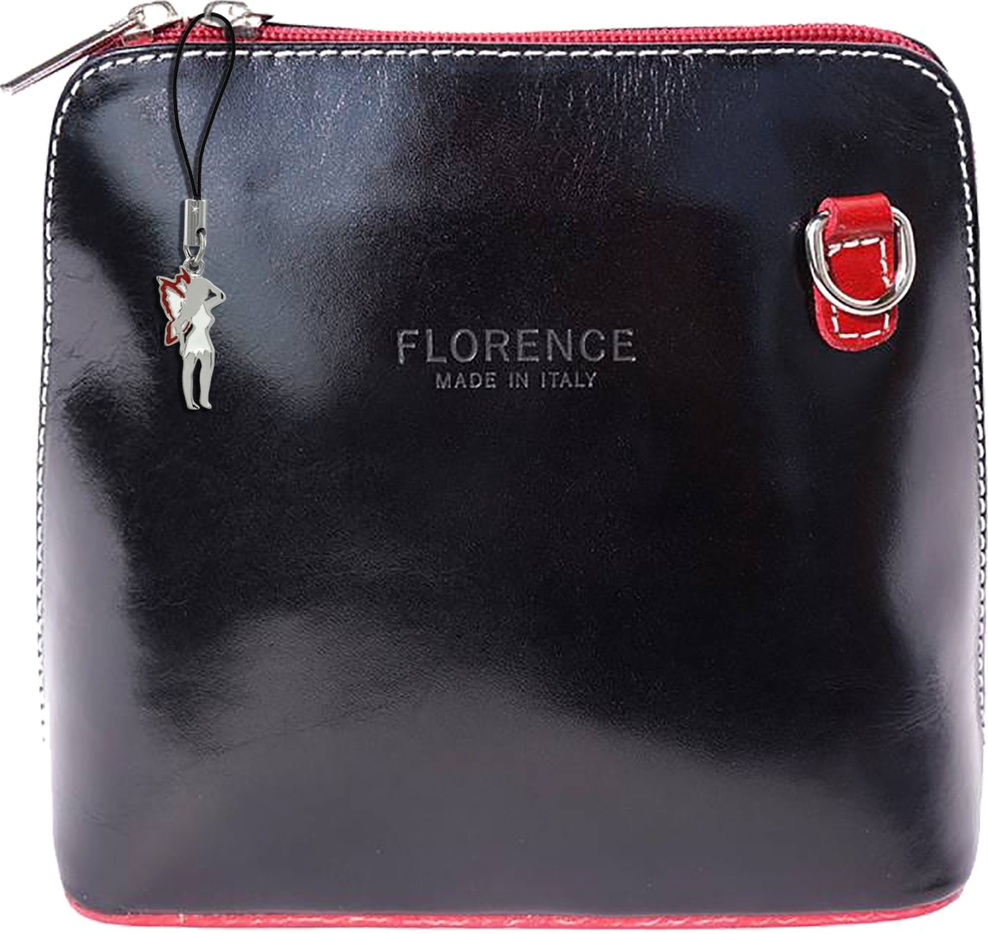 Schultertasche Florence Mini Damen Umhängetasche rot/schw