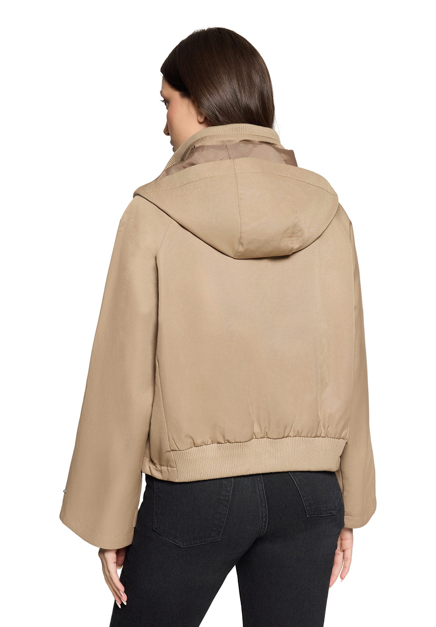 Cartoon Canvasjacke Damen mit aufgesetzten Taschen