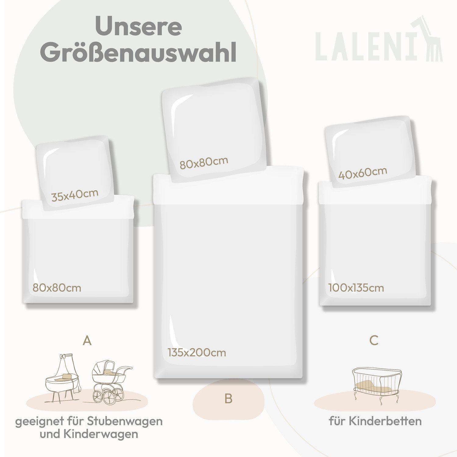 Laleni Kinderbettwäsche Kinderbettwäsche aus Baumwolle - Musselin Bettwäsche, Oeko-TEX zertifizierte Bettwäsche Sommer