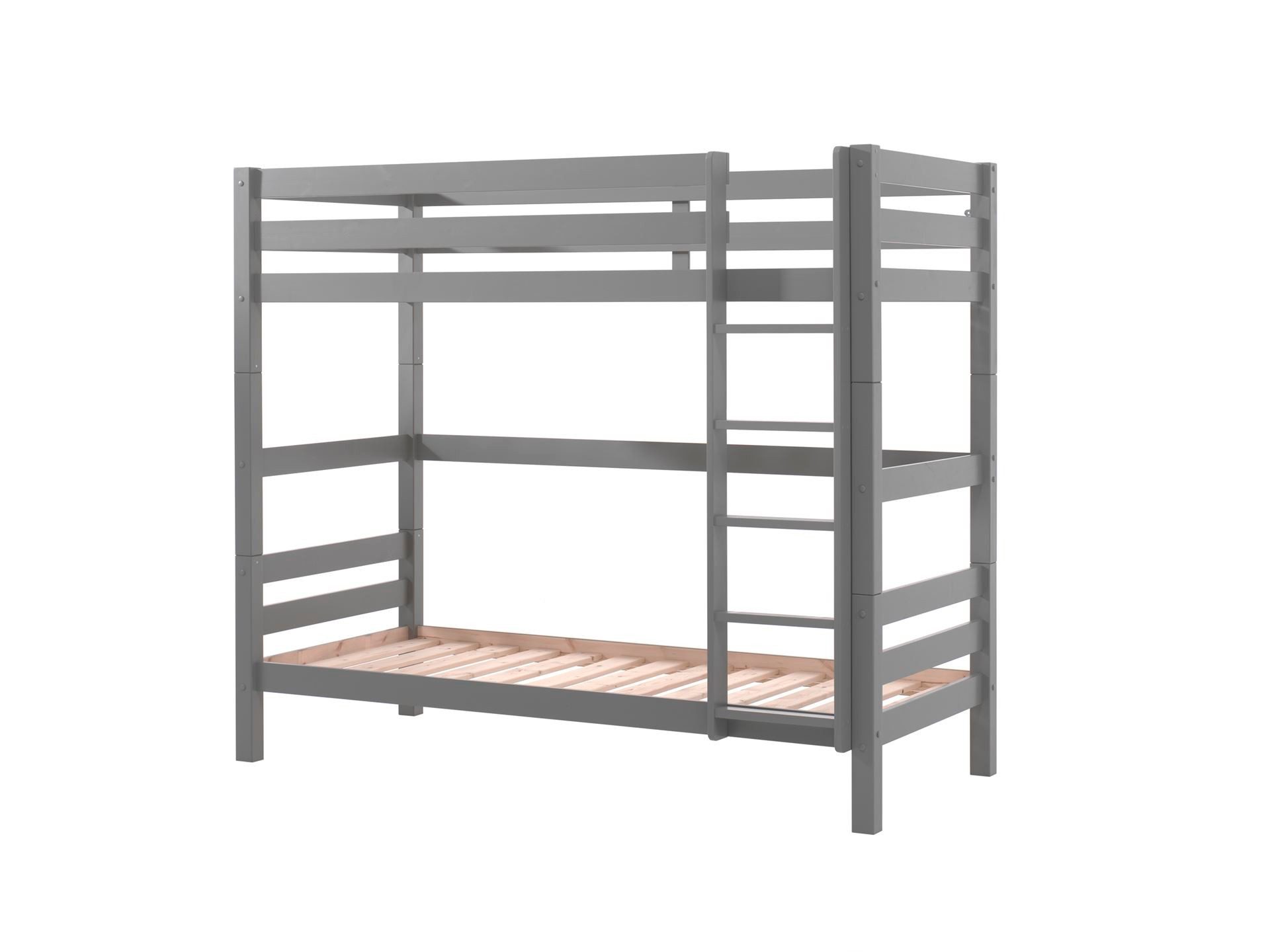 Bettgestell Etagenbett Karolina 210x105x182 Hochbett Massivholz grau