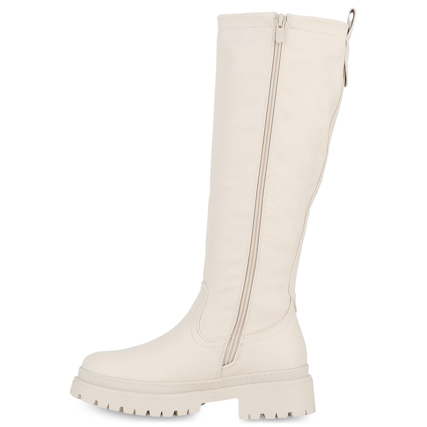 VAN HILL 839544 Plateaustiefel Damen Leicht Gefütterte Plateaustiefel Stiefel Profil-Sohle