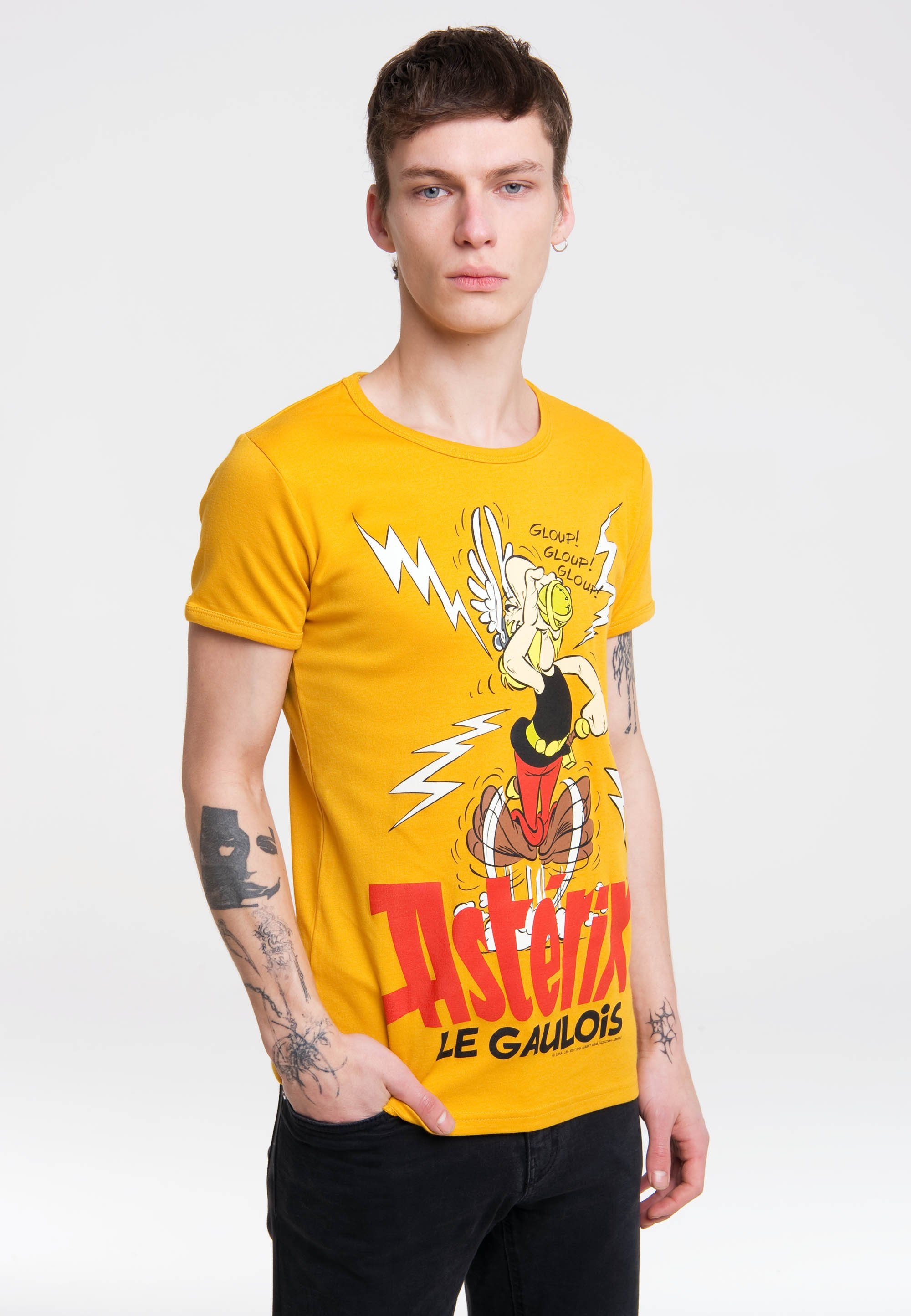LOGOSHIRT T-Shirt Asterix Le hellblau Zaubertrank-Print mit Gaulois Asterix- und