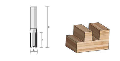 FAMAG Nutfräser FAMAG Nutfräser mit Stirnschneide HM 16x19x51mm, Schaft 8mm - 3167.816