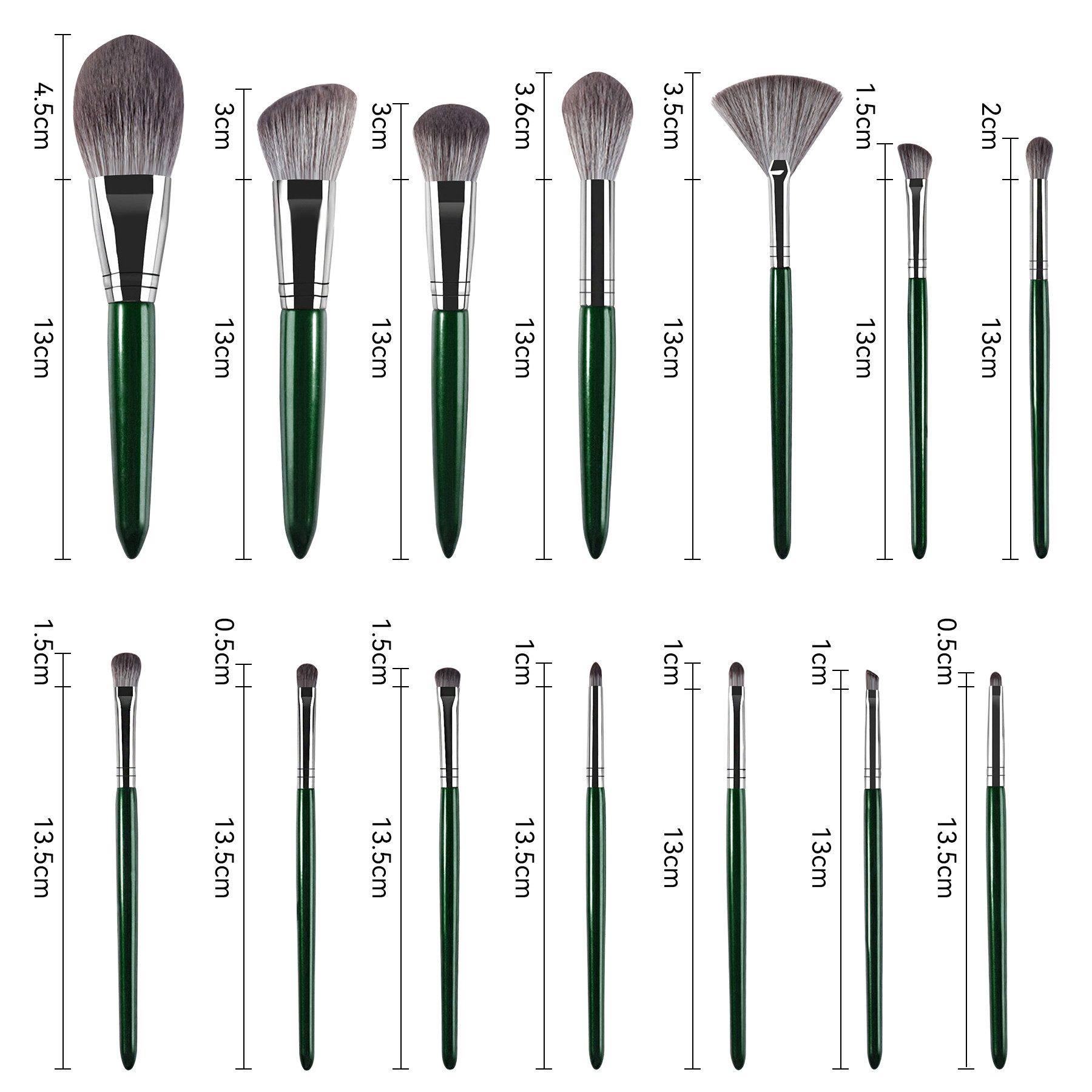 Mutig Kosmetikpinsel-Set Make Up Pinselset 14tlg. Profi Schminkpinsel Kit, Makeup Foundation Brush Lidschatten Pinselset mit PU-Ledertasche