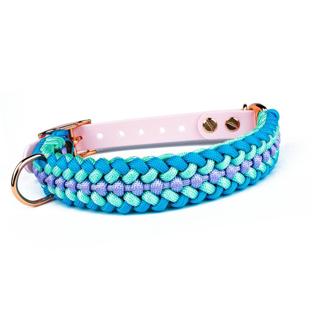 Tierluxe Hunde-Halsband Foxy, Paracord, Biothane, Metall, Handgemacht